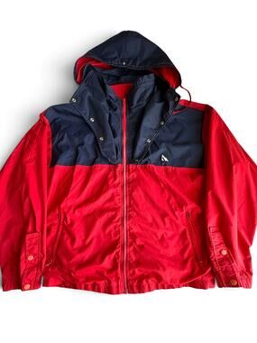 ⁠VTG 70s Serac Gorpcore Mountain Jacket 40 M Red Nylon Windbreaker Made in USA⁠